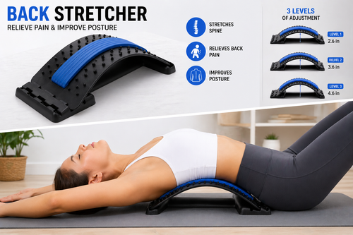Adjustable 3-Level Back Stretcher – Relieve Pain & Improve Posture Fast